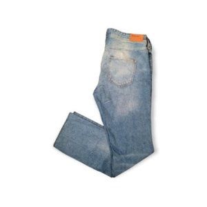 H&M Women's Blue Belt Looped Flare Leg Denim Jeans Size 32